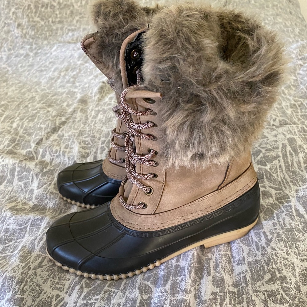 Faux Fur Duck Boots